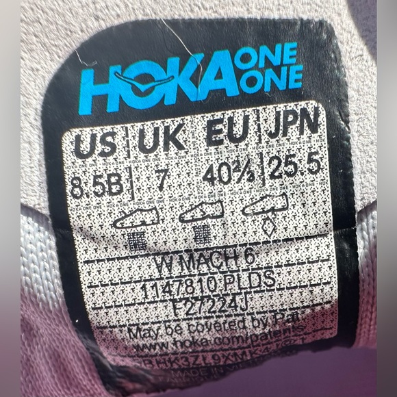 Hoka One One Mach 6 Gray Purple Running Shoes Women’s Size 8.5 B in VGC Clean - Picture 4 of 14